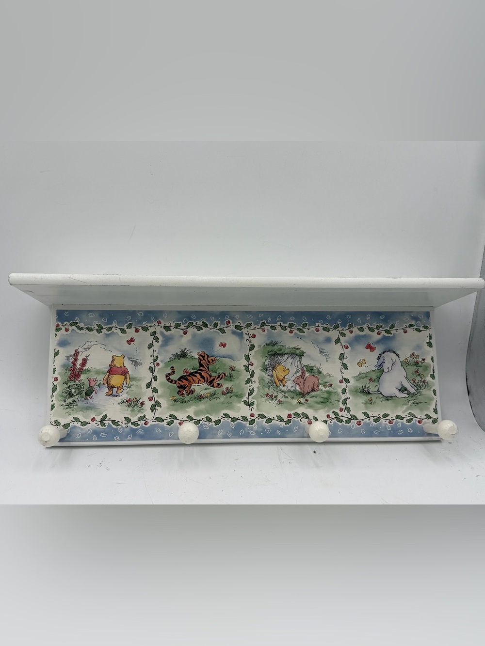 Vintage Mr blockhead WINNIE the POOH 4 Hook Coat Rack Hanger Decor